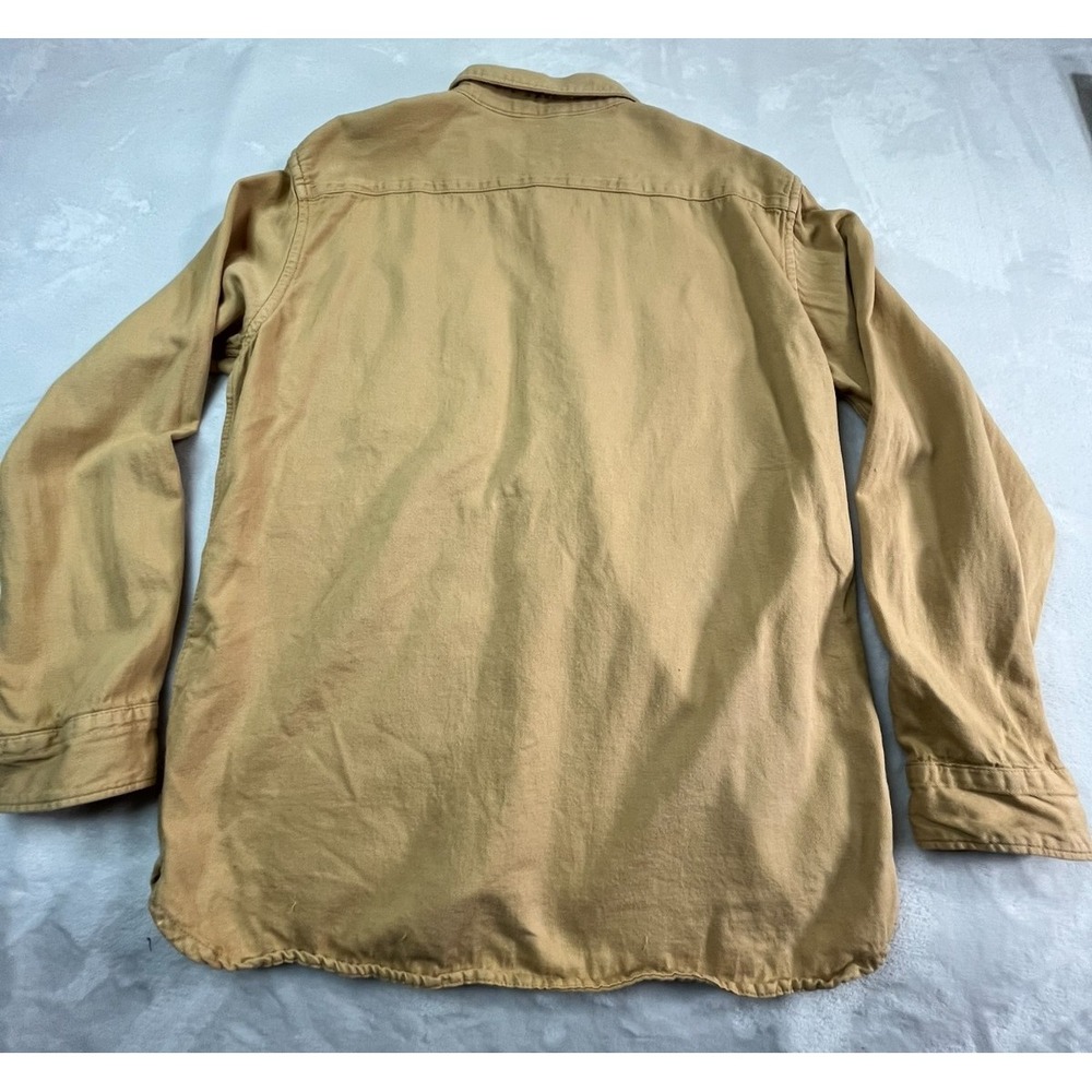 LEVI'S Mens M Shirt Button Front Cotton Hemp Soft Yellow Long Sleeve Pockets - Picture 8 of 12